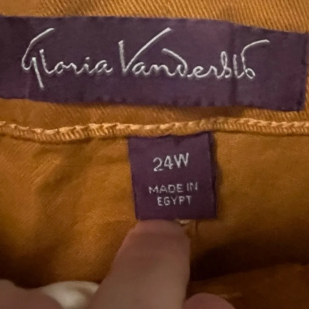 Gloria Vanderbilt Amanda Jeans‎ Mustard Yellow Tapered Leg Size 24W